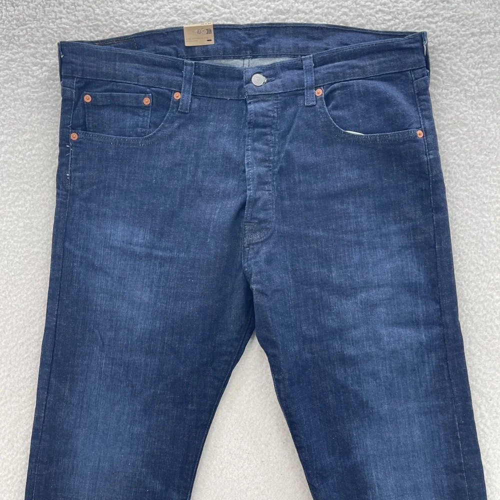 Levis 501 Jeans Mens 38x30 Blue Original Button Fly Dark Wash Grunge Cowboy 90s